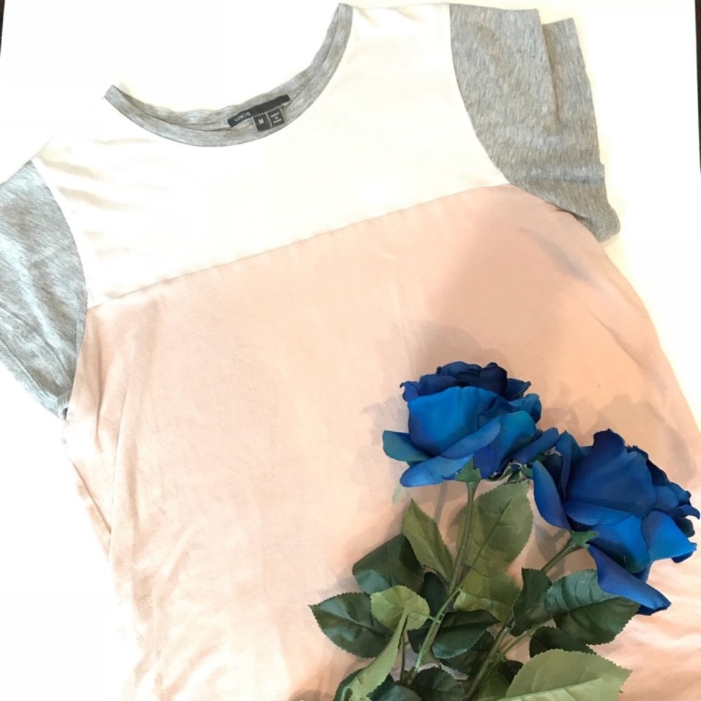 Vince colorblock semi-sheer tee size Small